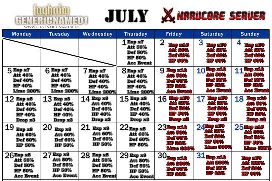 July 2021 Events Calendar